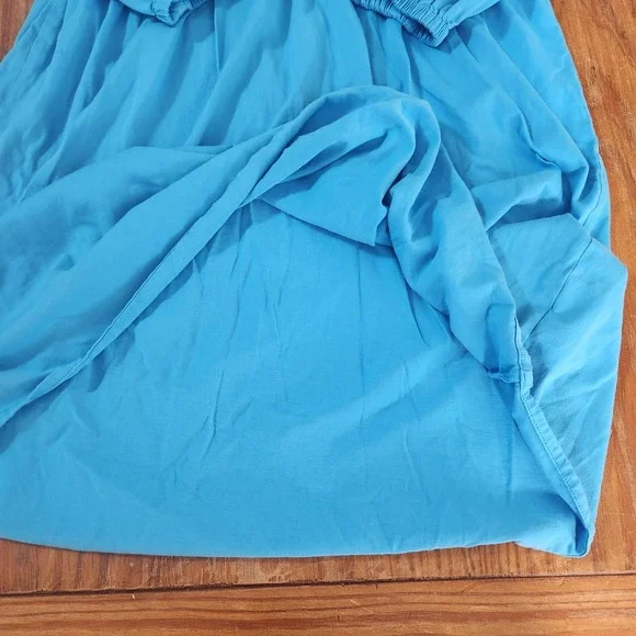 Lilly Pulitzer Womens Pima Cotton XL Blue V-Neck Long Sleeve Elastic Waist Dress - Picture 11 of 13